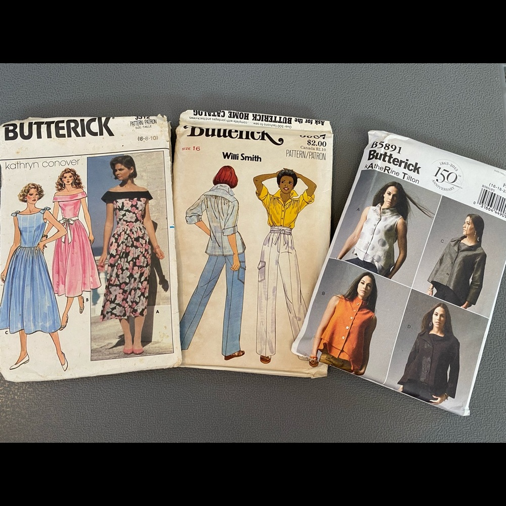 Set of 3 Designer Butterick Patterns